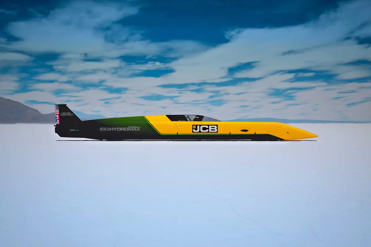JCB Hydromax on the Bonneville Salt Flats