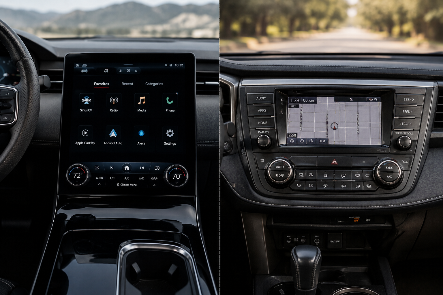 Newer vs older interiors in cars